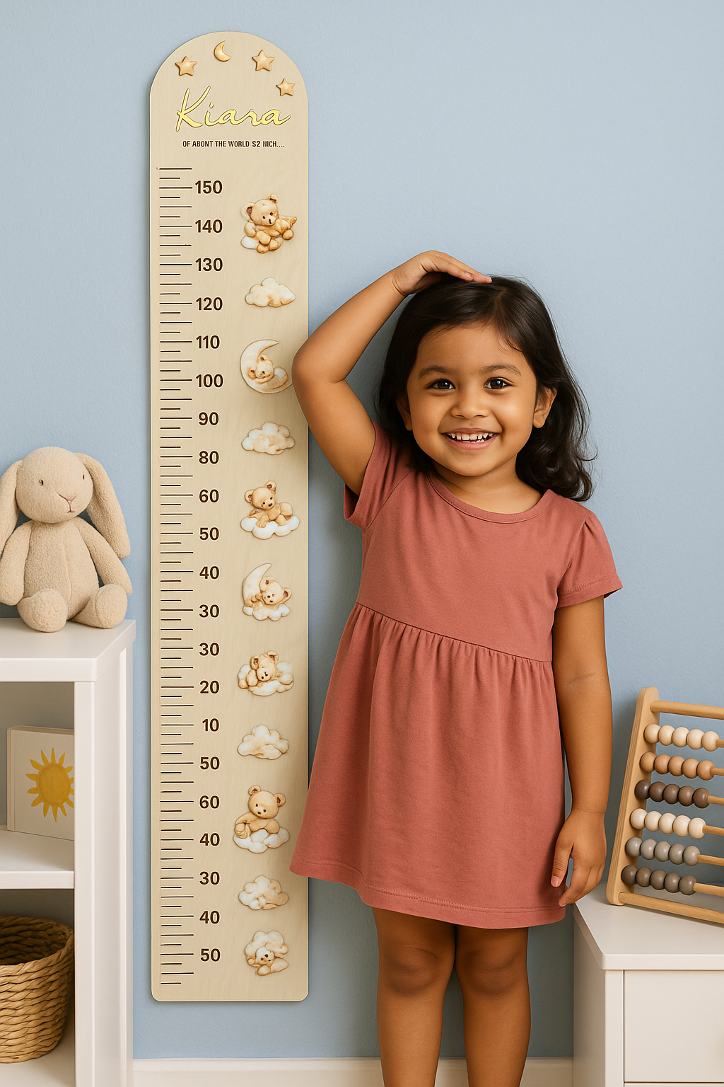 Growth chart minimalist Teddy theme
