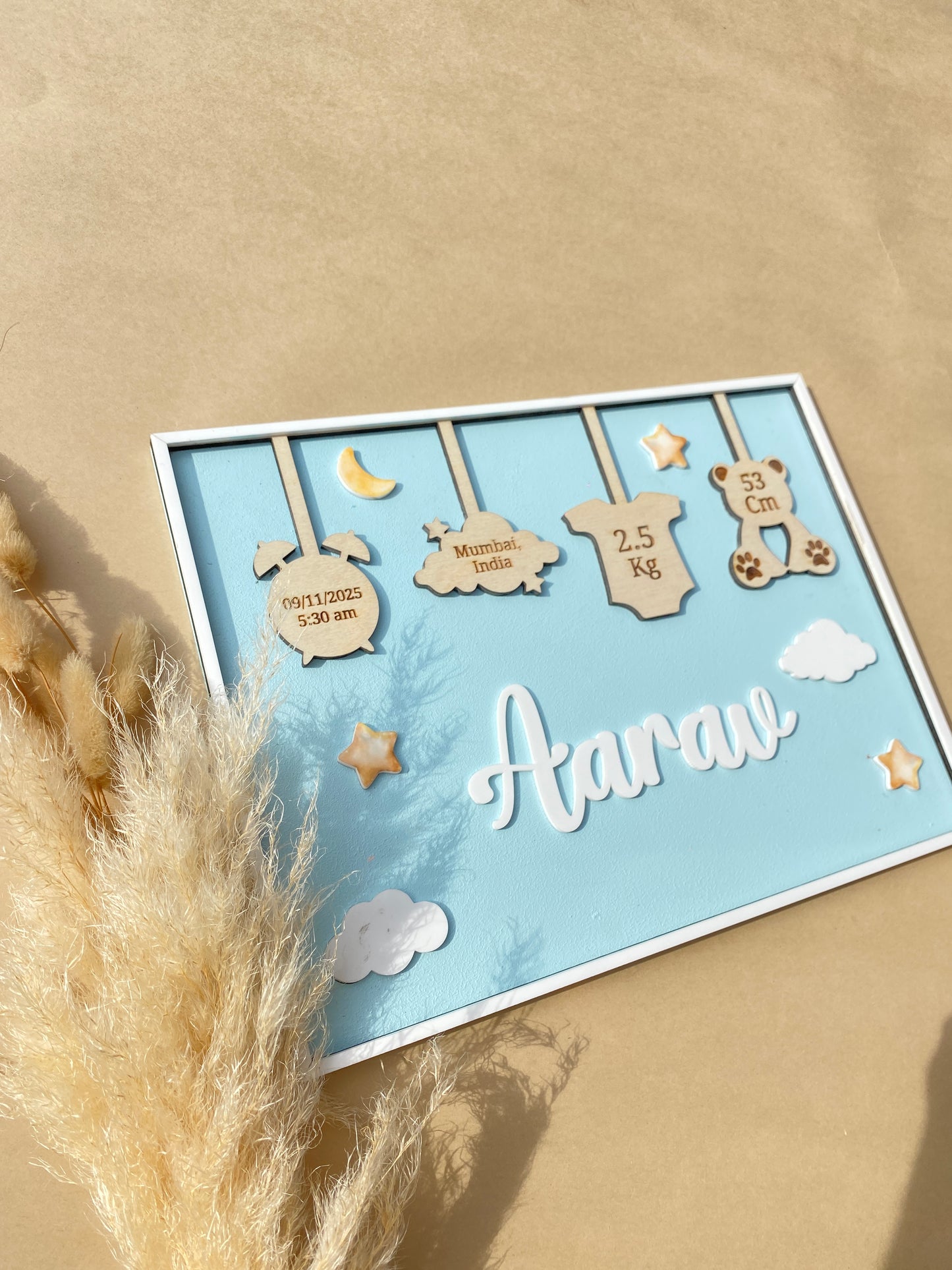 Birth Announcement Frame Sign | Sky Cruise