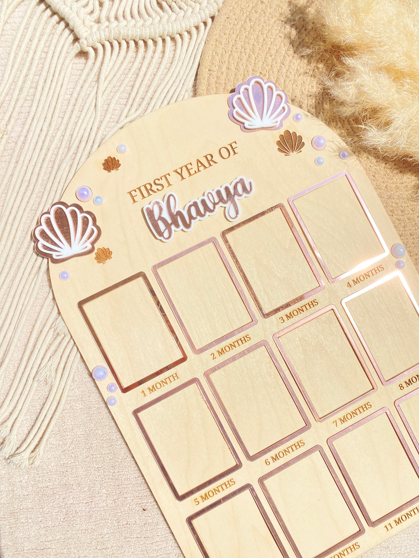 12 MONTH BABY PHOTO BOARD | PEARL THEME