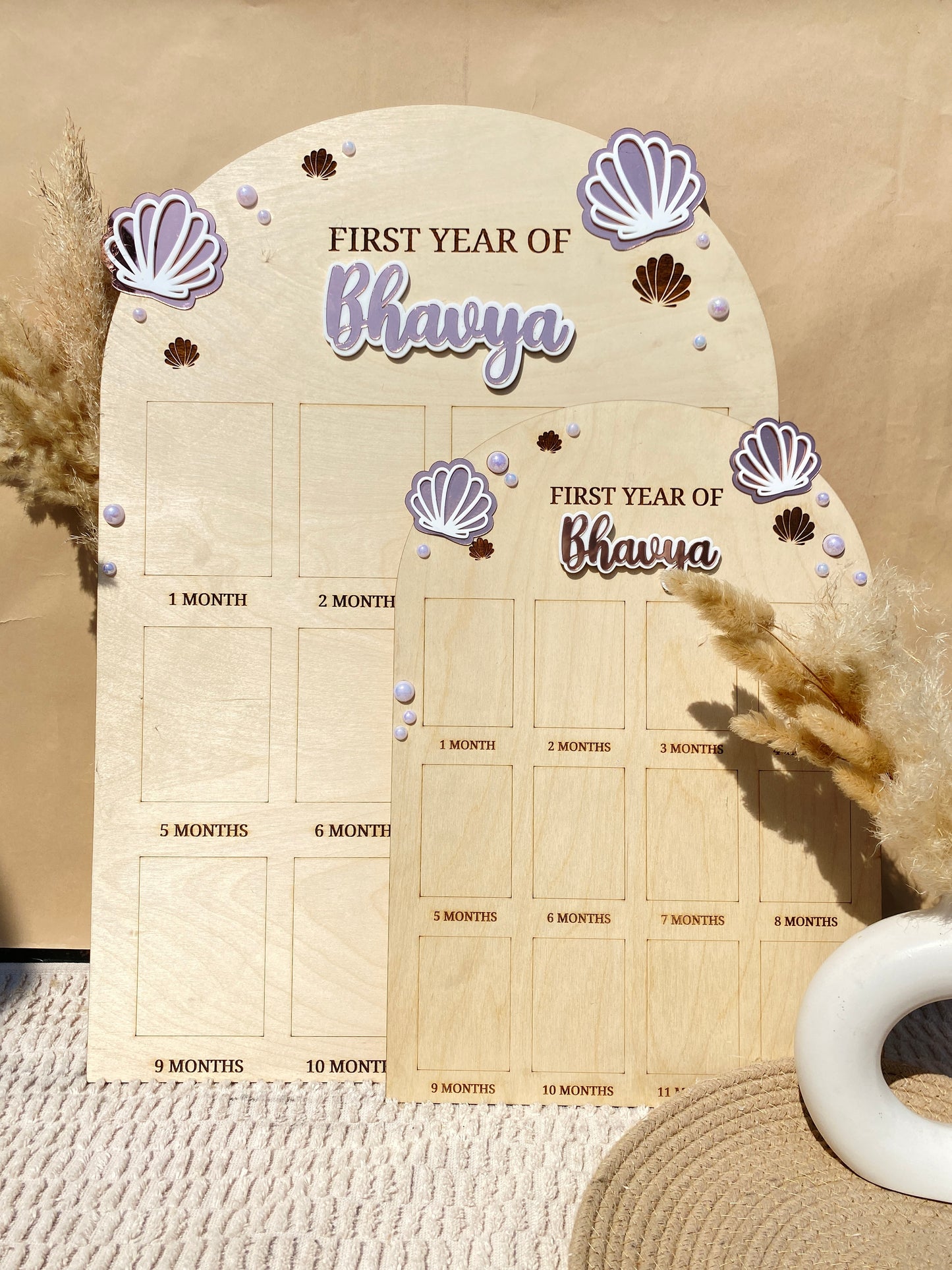 12 MONTH BABY PHOTO BOARD | PEARL THEME