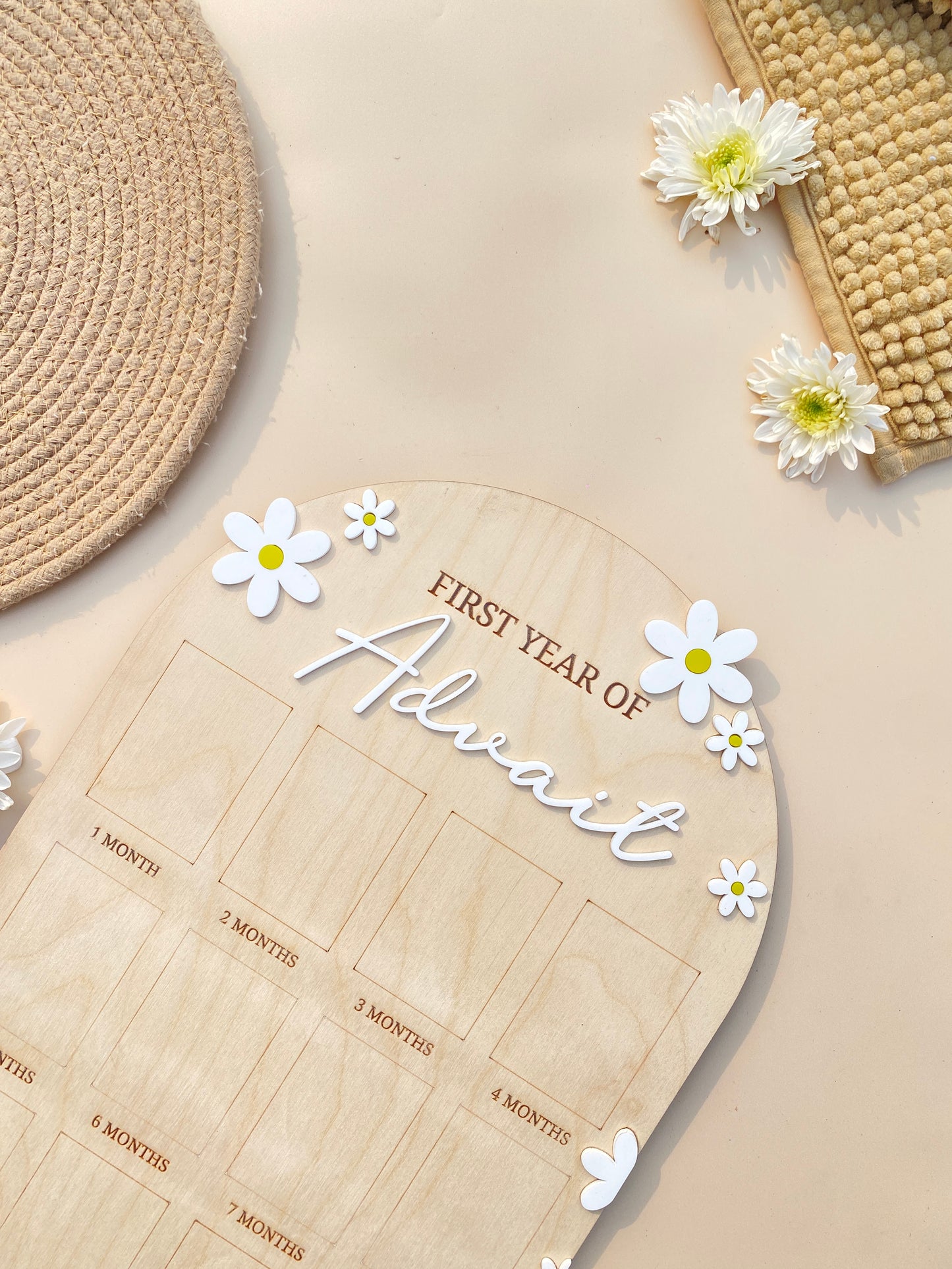 12 MONTH BABY PHOTO BOARD | DAISY THEME