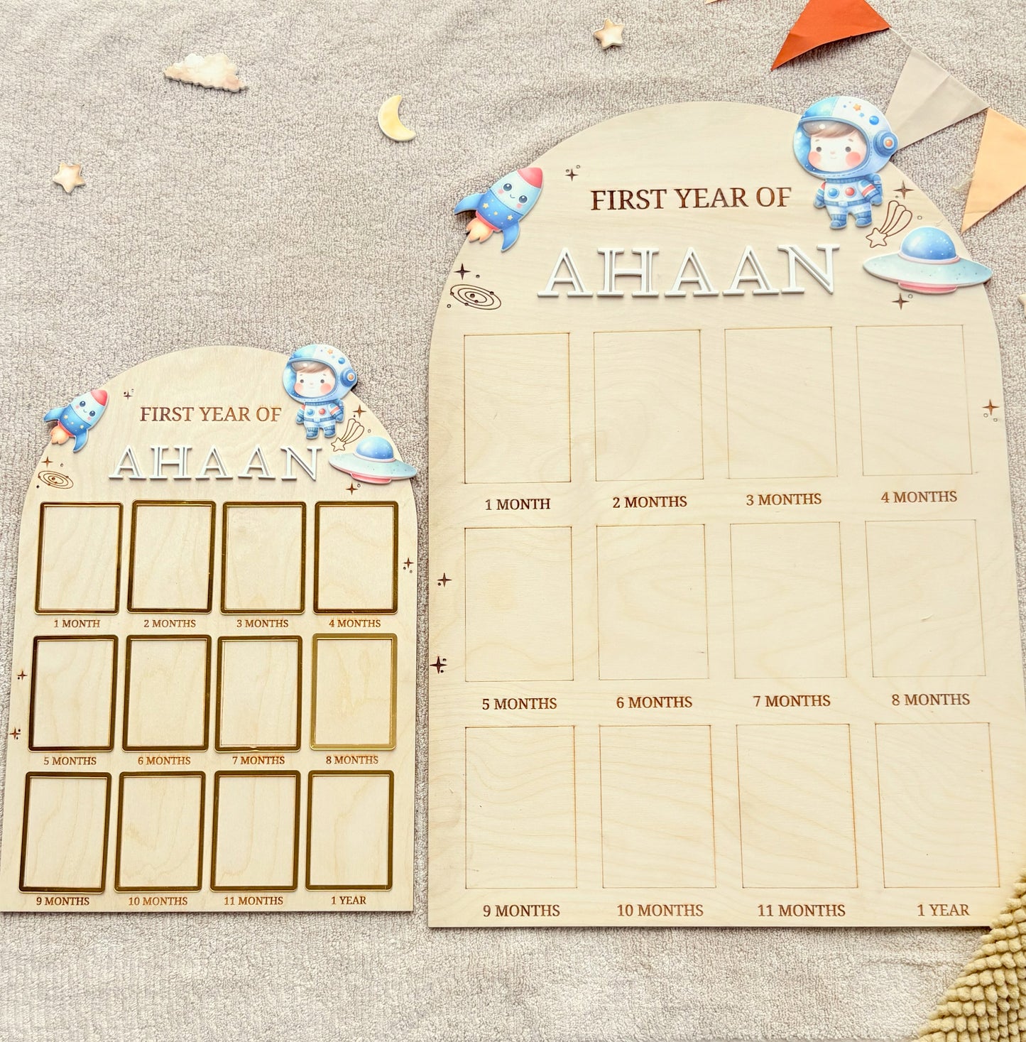 12 MONTH BABY PHOTO BOARD | SPACE THEME