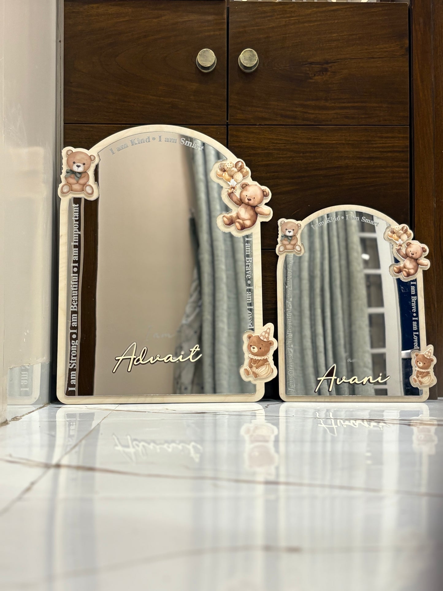 Affirmation Mirror | Teddy theme | Personalize | Unbreakable