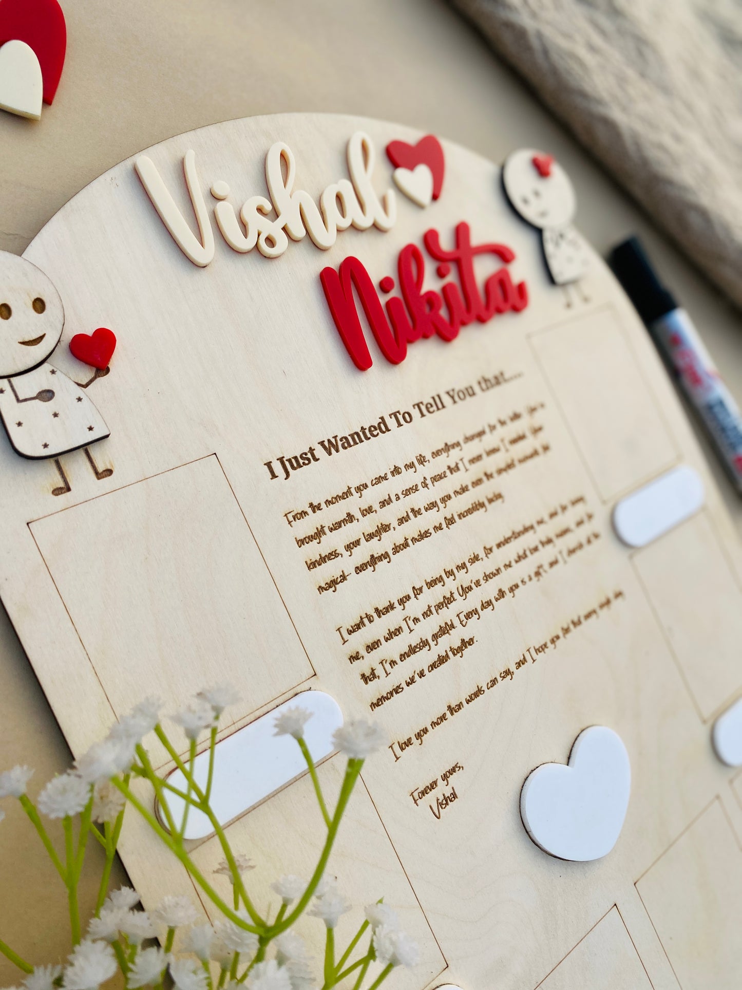 Love Letter Photo Board with Fingerprint Heart
