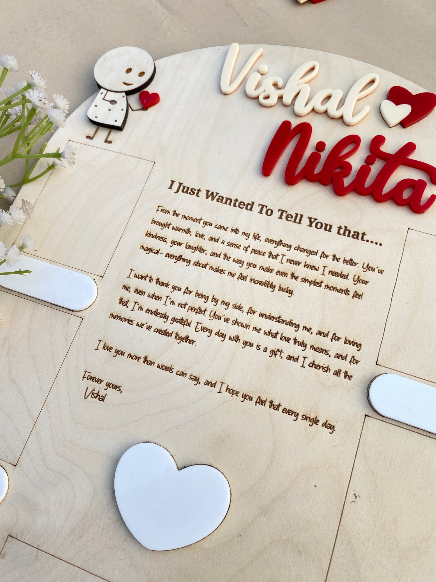 Love Letter Photo Board with Fingerprint Heart