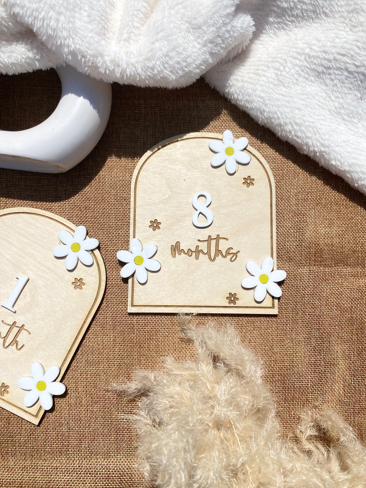 Baby Monthly Milestone card (Arch Flower Theme)| Boho baby Photo Prop