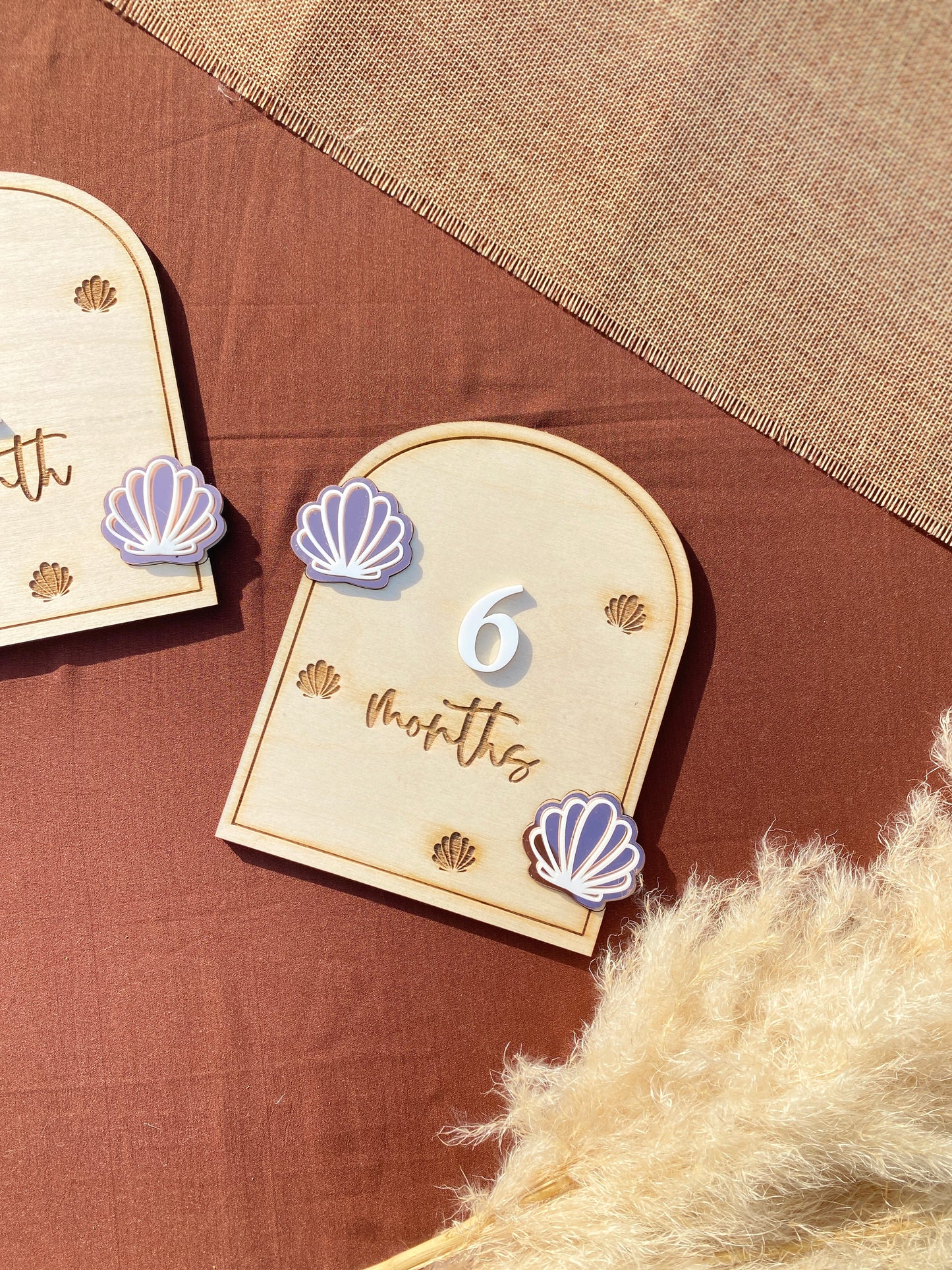 Baby Monthly Milestone card (Arch Pearl Theme)| Boho baby Photo Prop