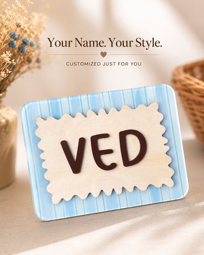Bluestrip Customized Acrylic Name Card | Acrylic And Wood