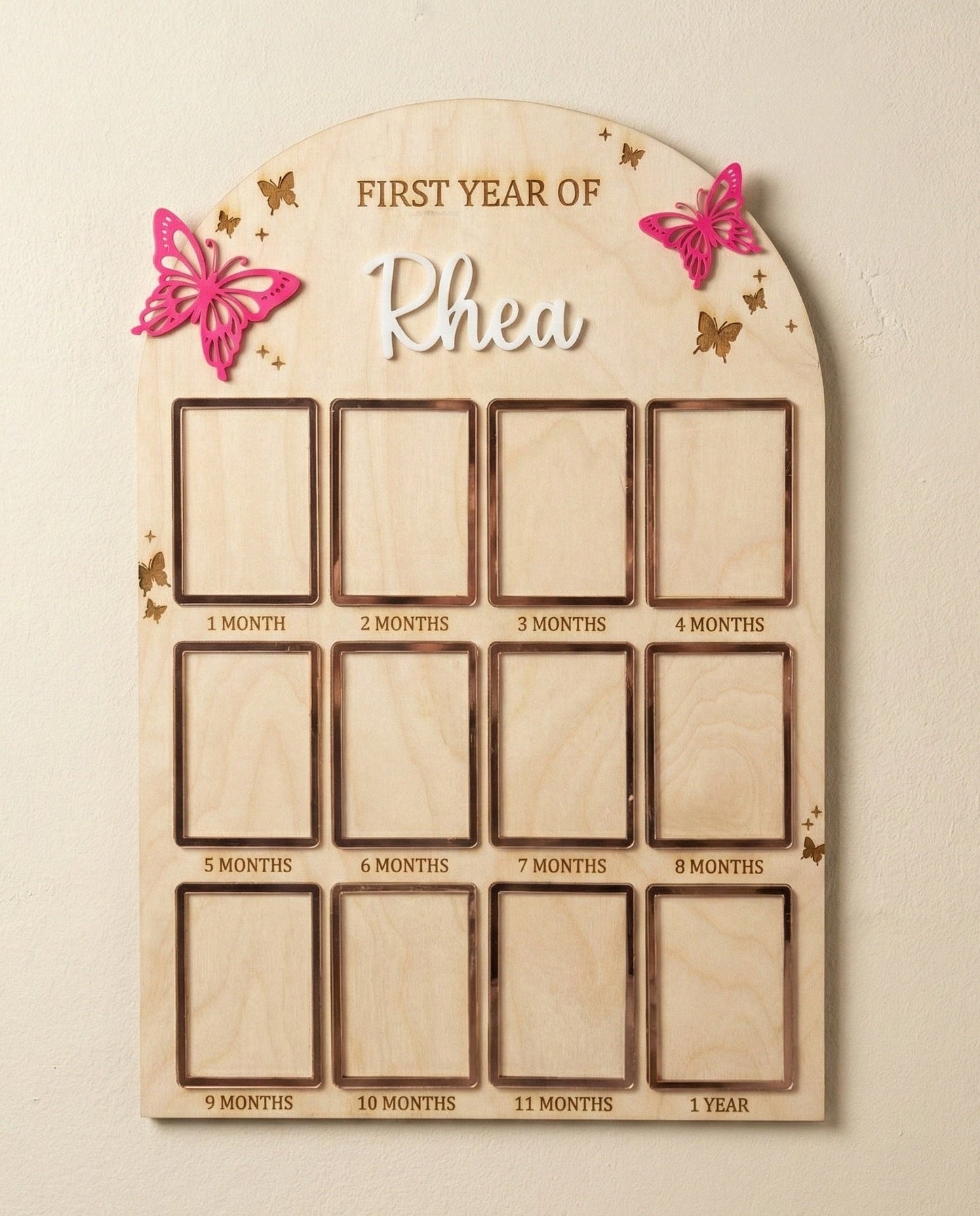12 MONTH BABY PHOTO BOARD | BUTTERFLY THEME