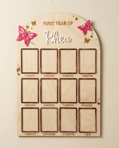 12 MONTH BABY PHOTO BOARD | BUTTERFLY THEME