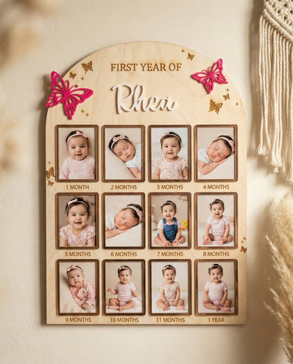 12 MONTH BABY PHOTO BOARD | BUTTERFLY THEME