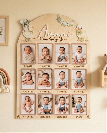 12 MONTH BABY PHOTO BOARD | BABY GOOES THEME