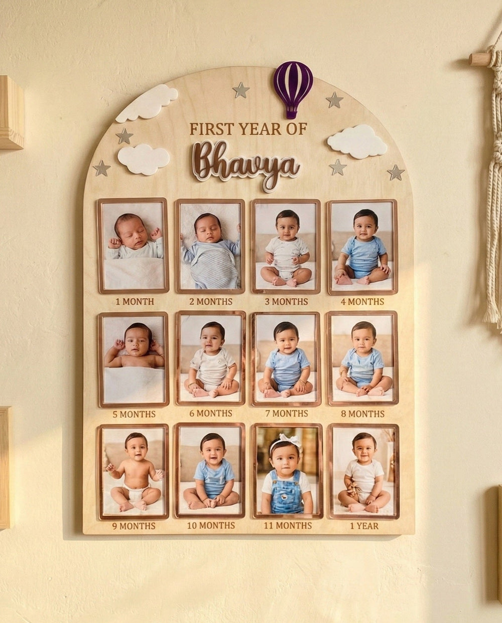 12 MONTH BABY PHOTO BOARD | BALLOON THEME