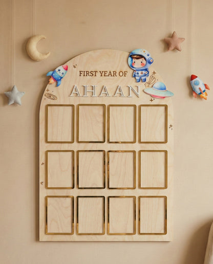 12 MONTH BABY PHOTO BOARD | SPACE THEME