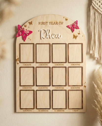 12 MONTH BABY PHOTO BOARD | BUTTERFLY THEME