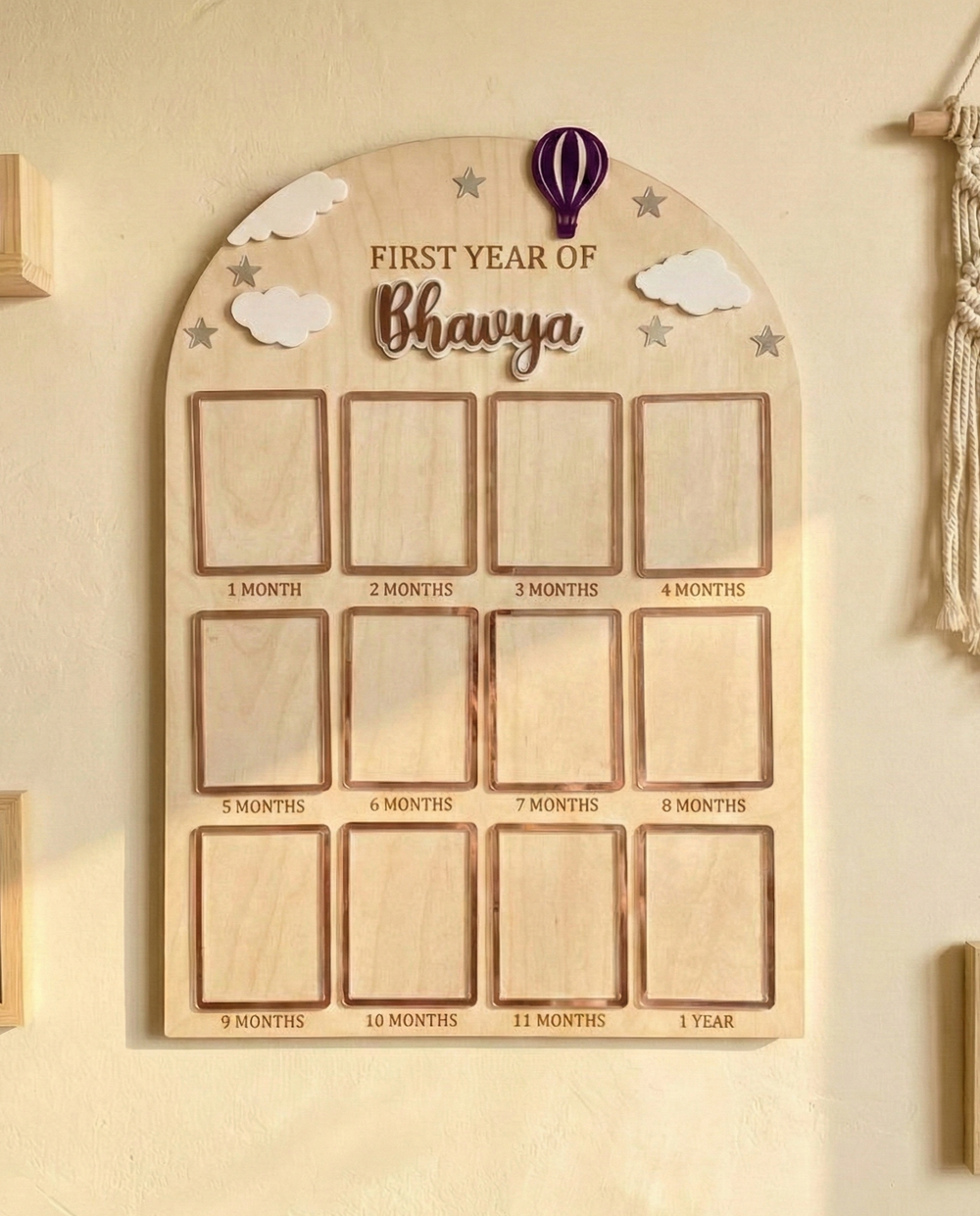 12 MONTH BABY PHOTO BOARD | BALLOON THEME