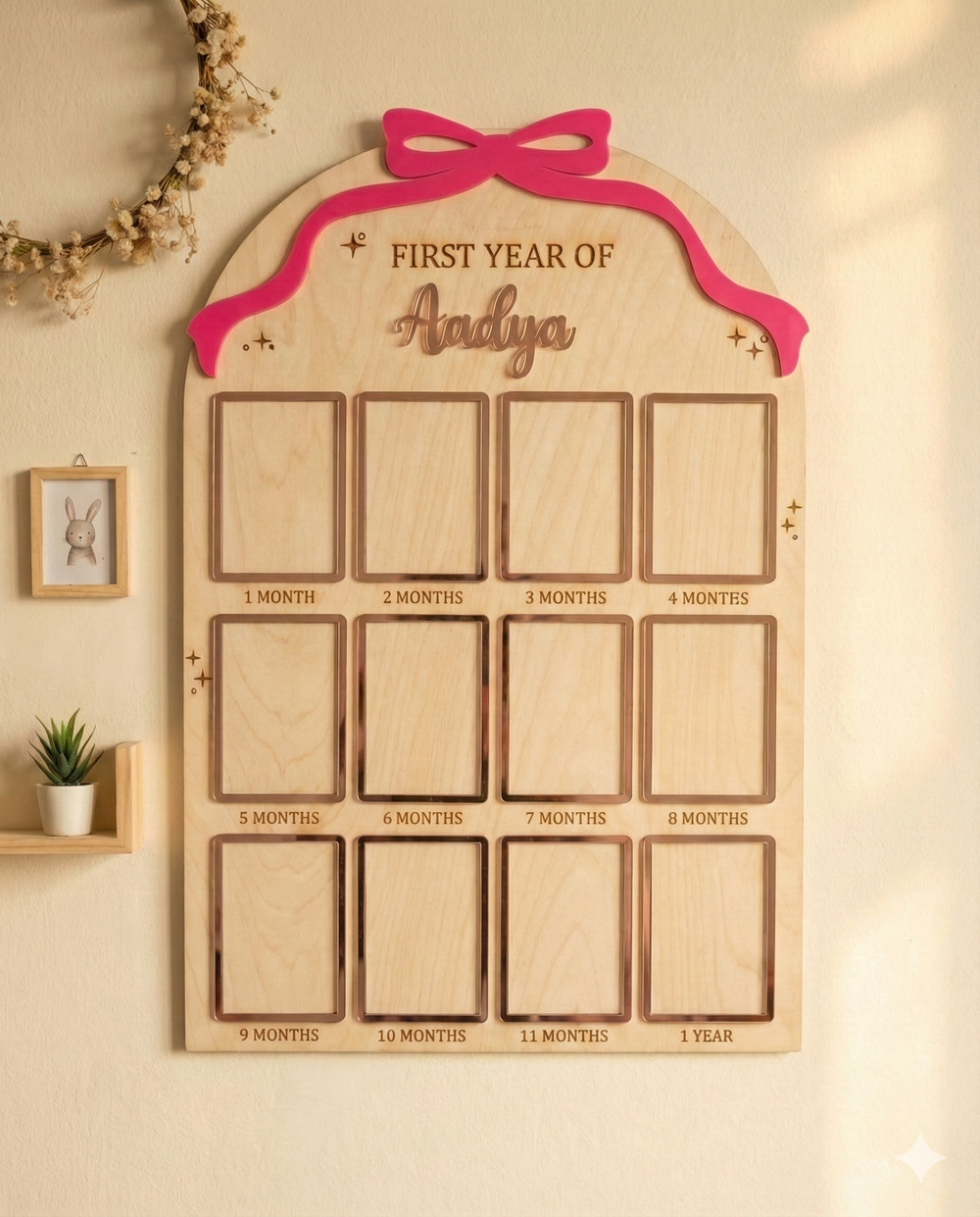 12 MONTH BABY PHOTO BOARD | BOW THEME