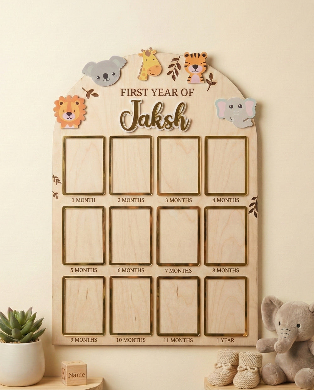 12 MONTH BABY PHOTO BOARD | JUNGLE  THEME
