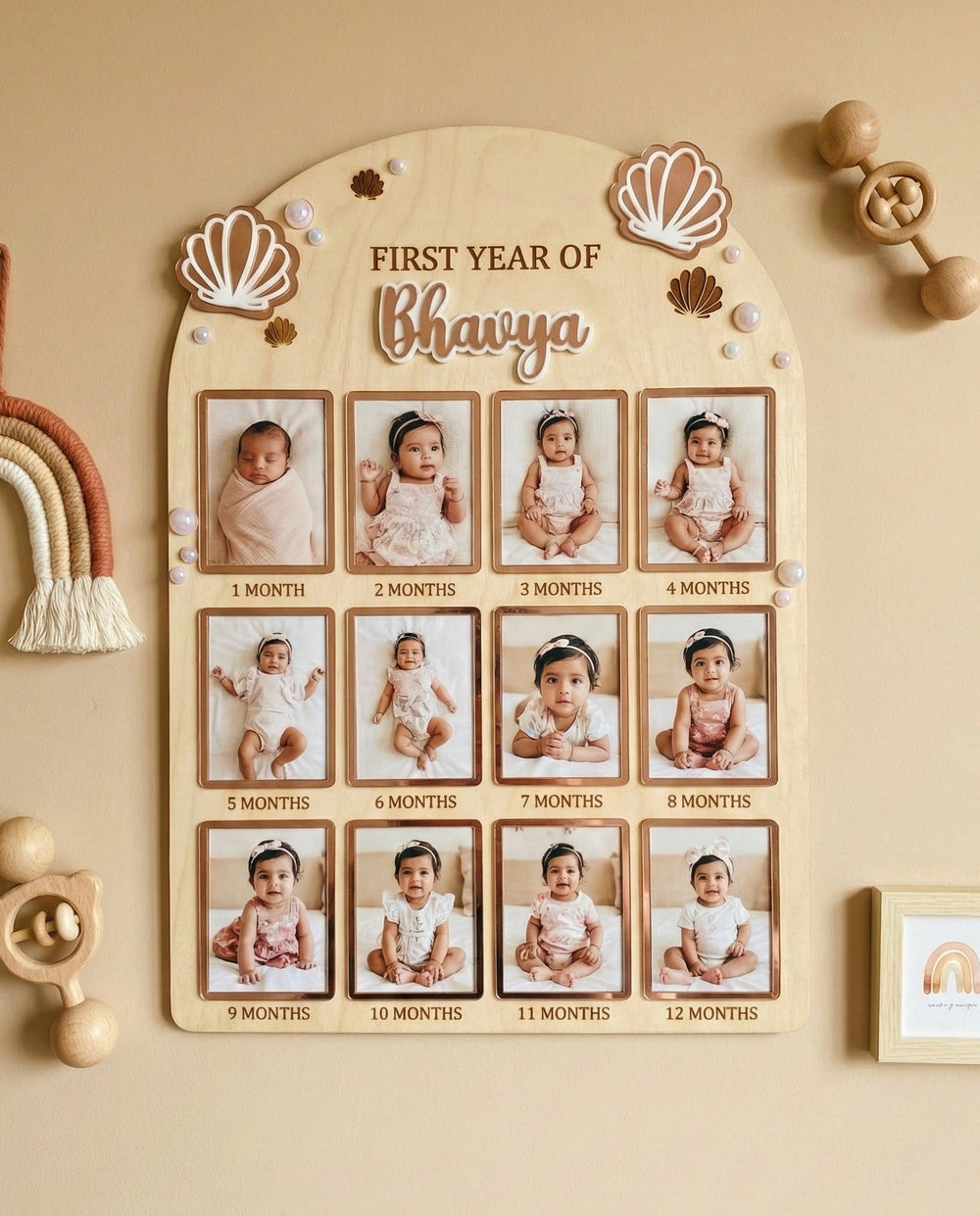 12 MONTH BABY PHOTO BOARD | PEARL THEME