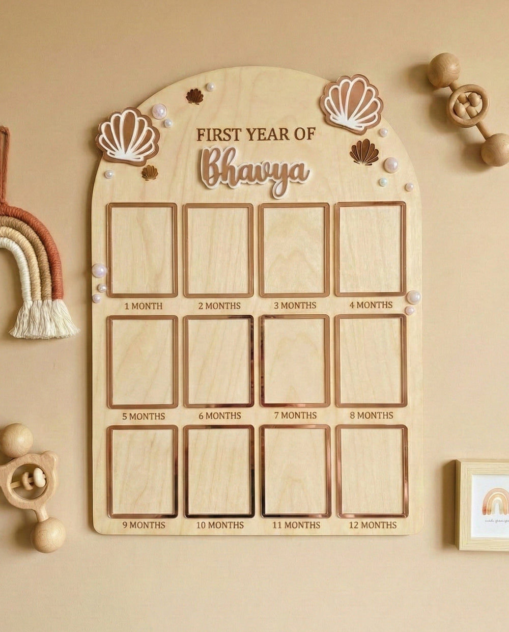 12 MONTH BABY PHOTO BOARD | PEARL THEME