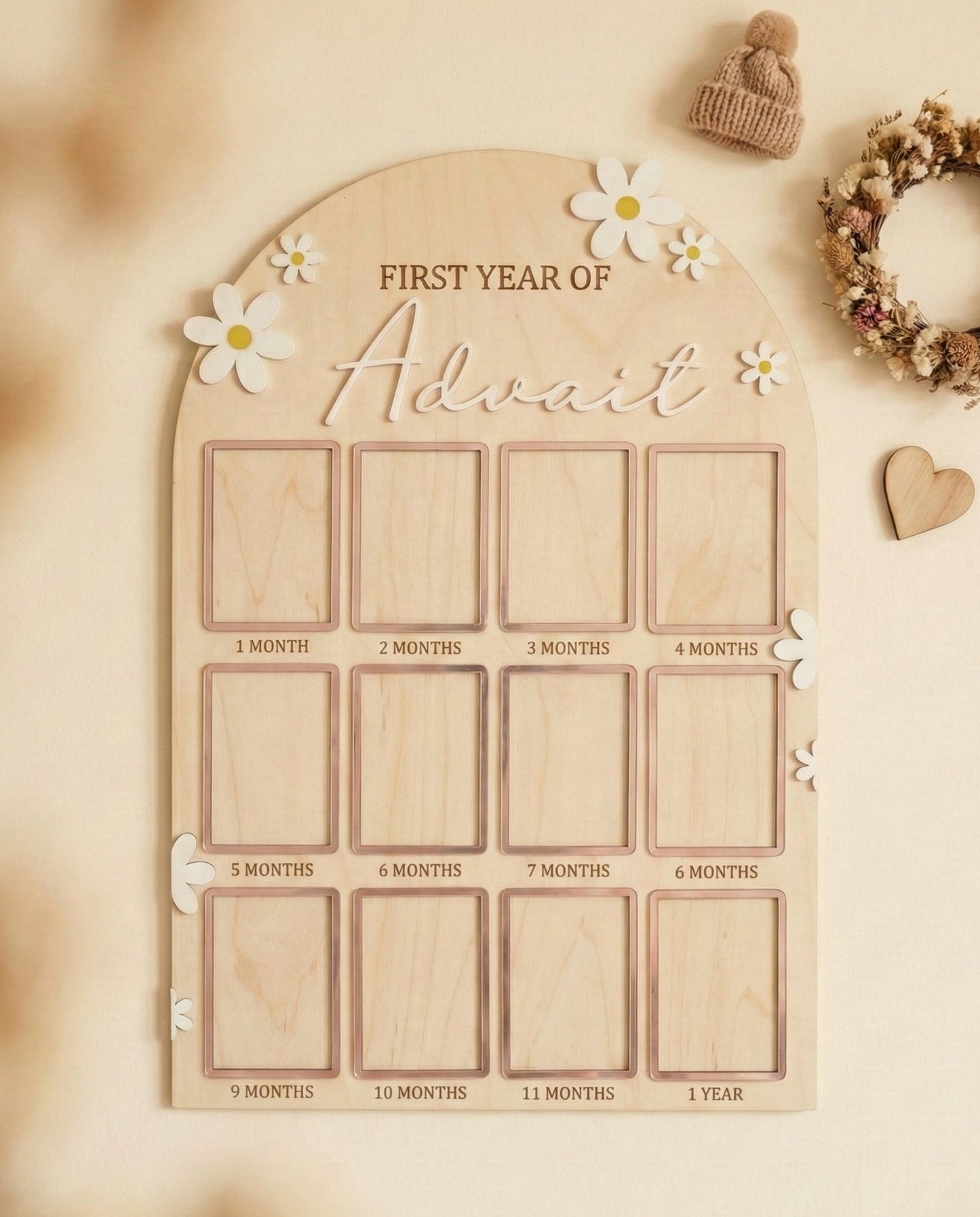 12 MONTH BABY PHOTO BOARD | DAISY THEME