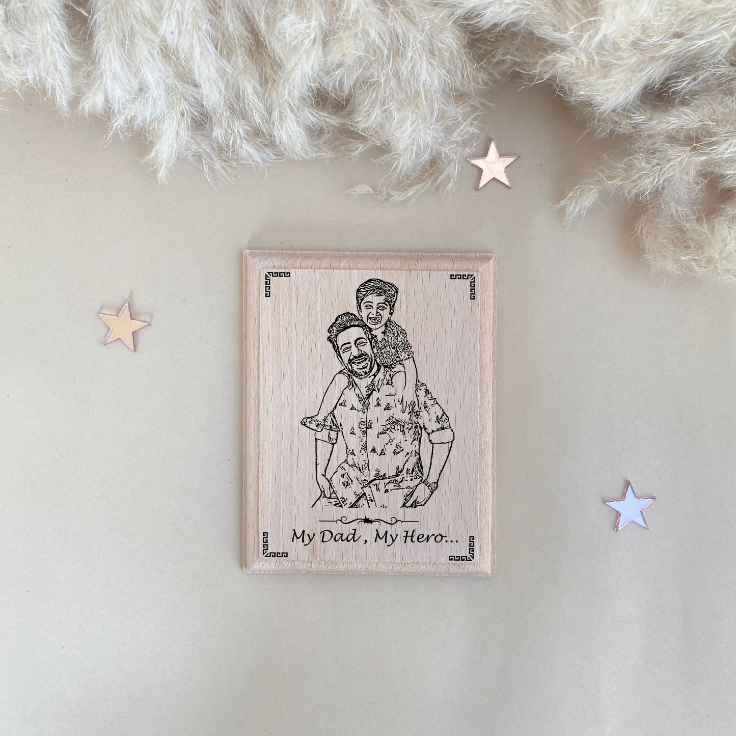 Engraved wooden portrait frame | design 3