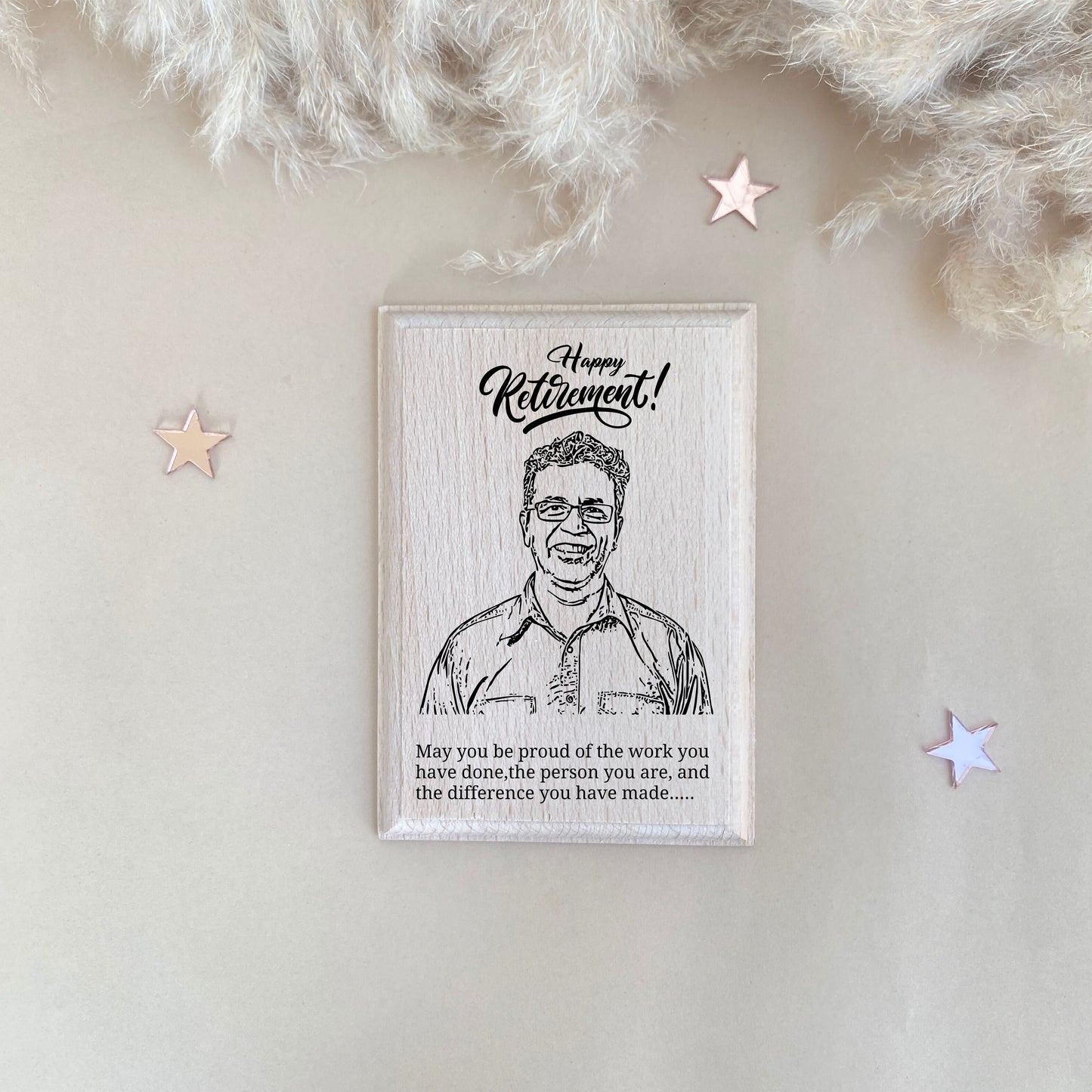 Engraved wooden portrait frame | design 4