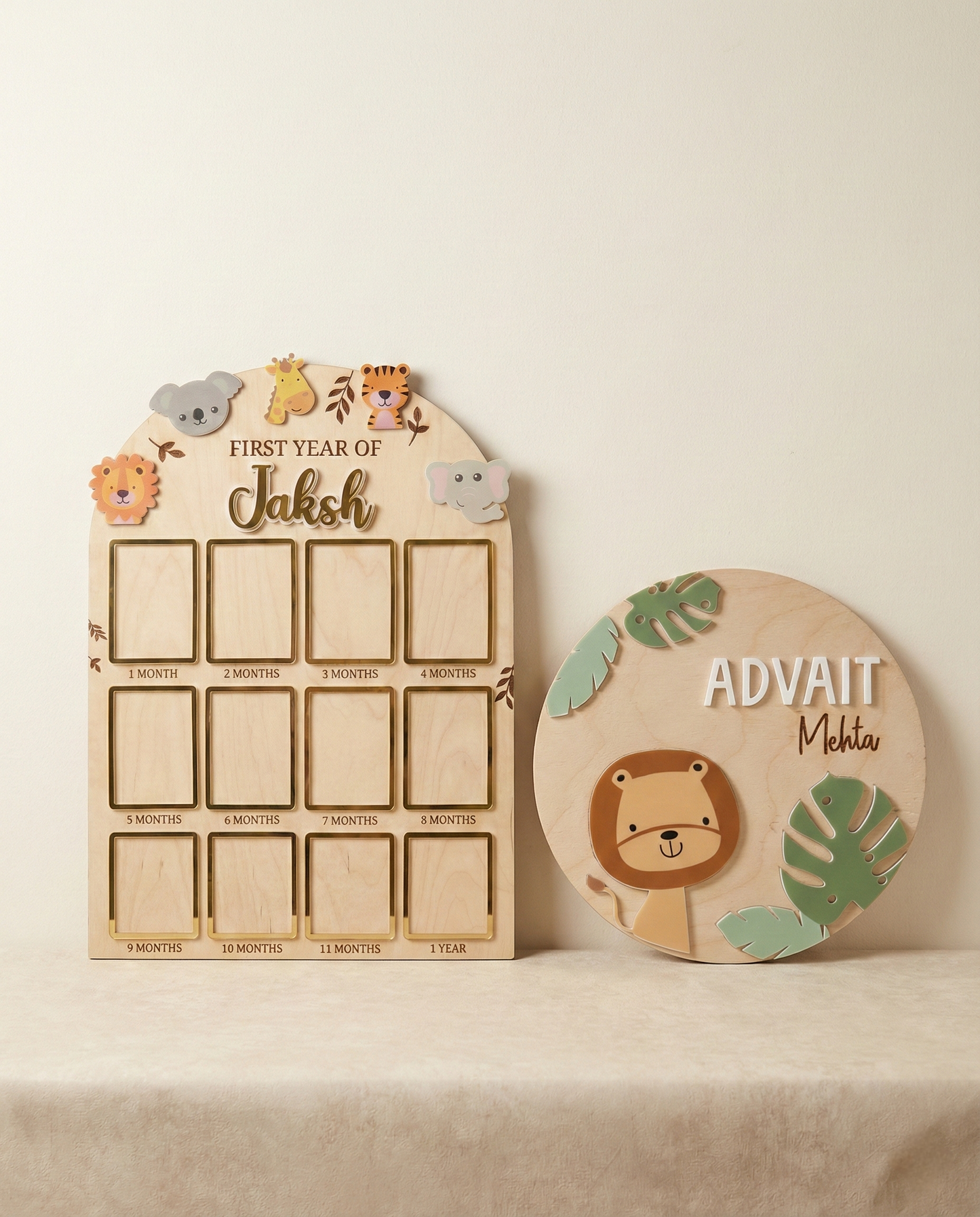 12 MONTH BABY PHOTO BOARD | JUNGLE  THEME