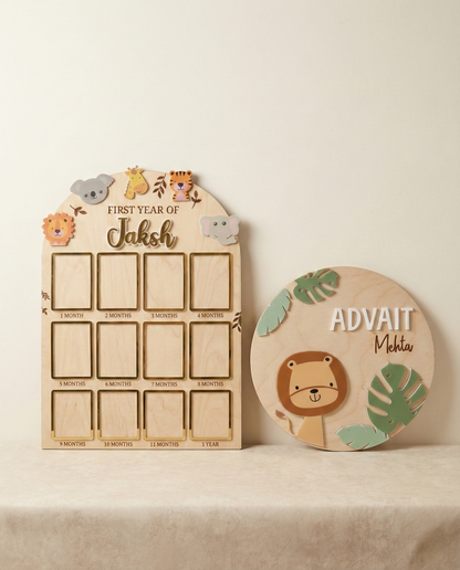 12 MONTH BABY PHOTO BOARD | JUNGLE  THEME