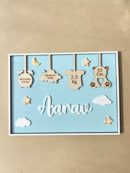 Birth Announcement Frame Sign | Sky Cruise