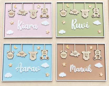 Birth Announcement Frame Sign | Pastel pink