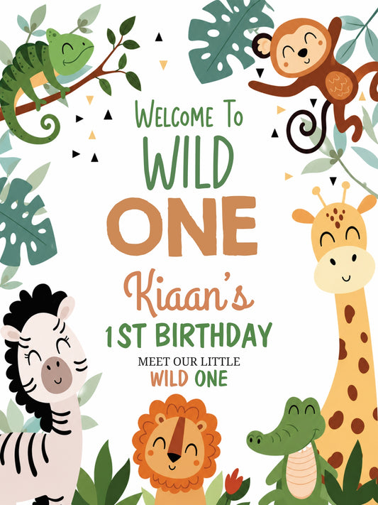 Birthday Welcome Board Wild One Theme 3