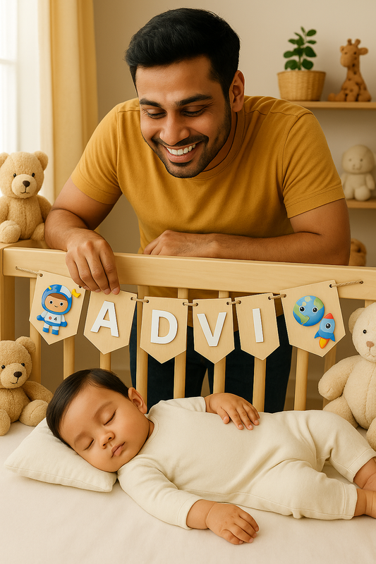 Baby name bunting | Space Theme