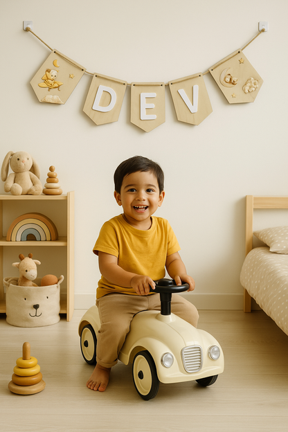 Baby name bunting | Teddy Theme