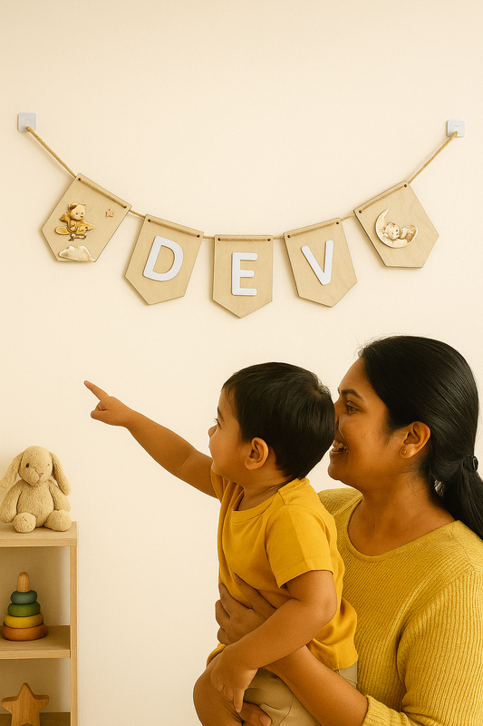 Baby name bunting | Teddy Theme