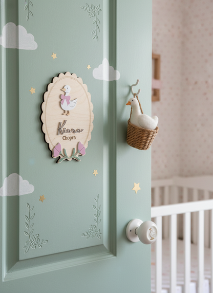 Room Name Card| Gooes theme |Premium |Wooden