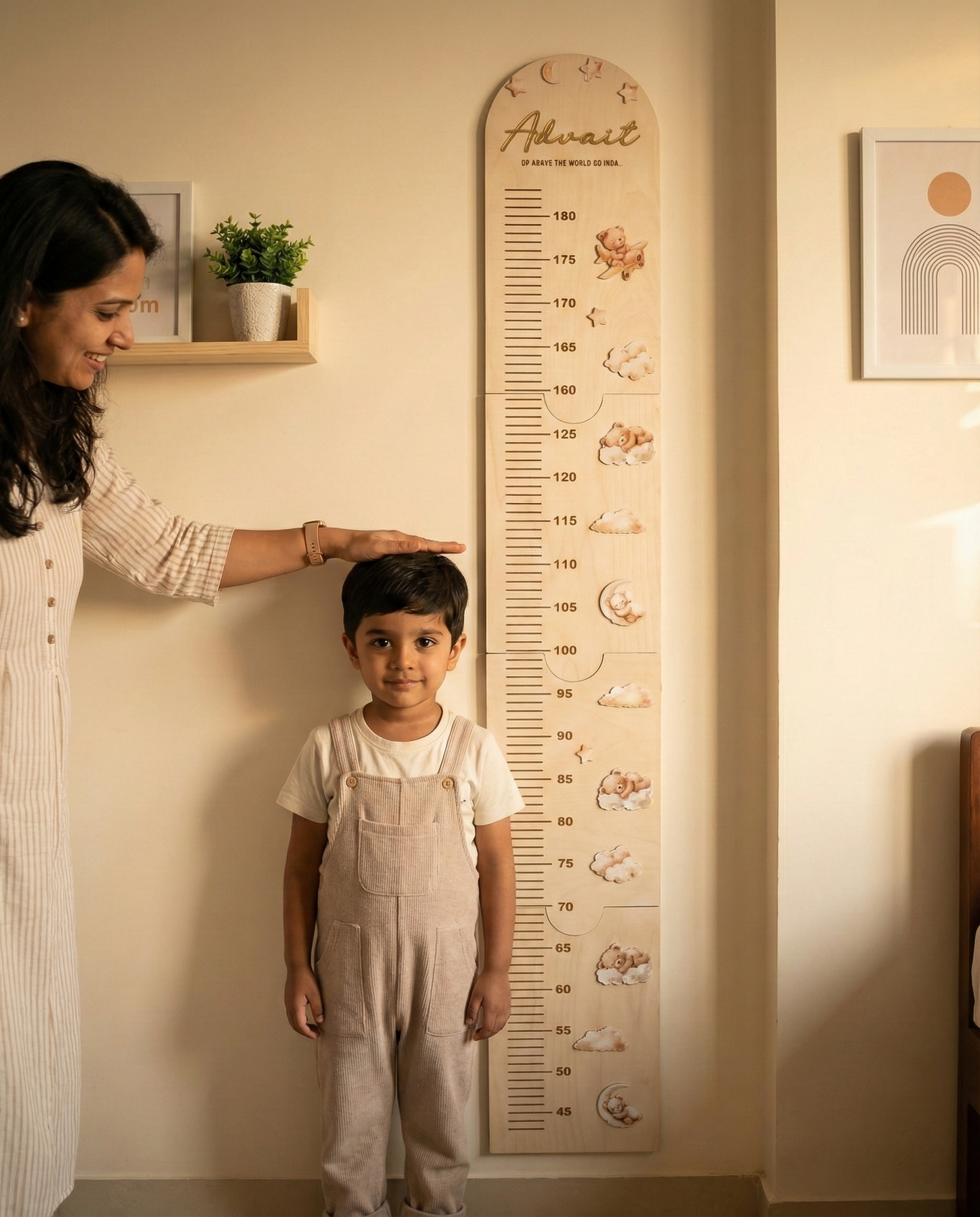 Growth chart minimalist Teddy theme