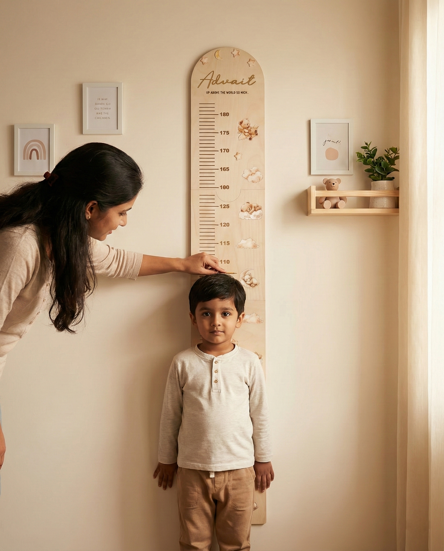 Growth chart minimalist Teddy theme