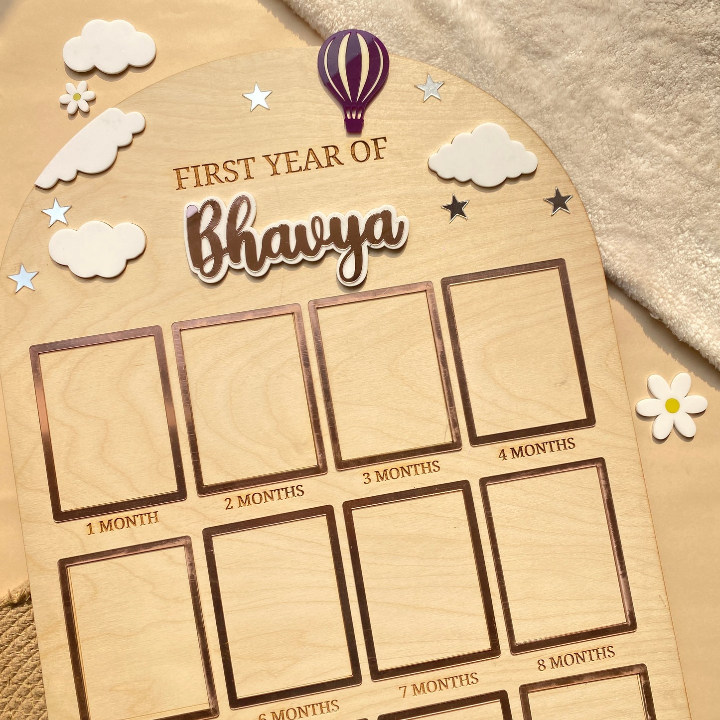 12 MONTH BABY PHOTO BOARD | BALLOON THEME