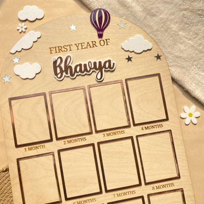 12 MONTH BABY PHOTO BOARD | BALLOON THEME