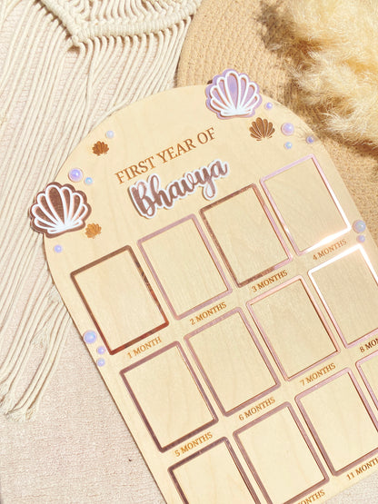 12 MONTH BABY PHOTO BOARD | PEARL THEME