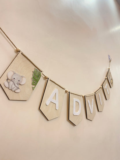 Baby name bunting | Jungle Theme