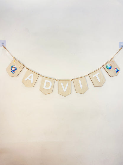 Baby name bunting | Space Theme