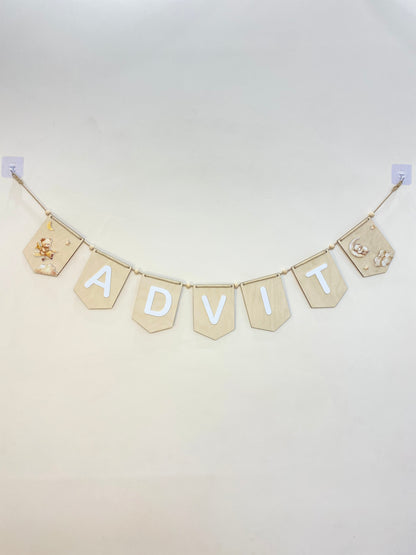 Baby name bunting | Teddy Theme