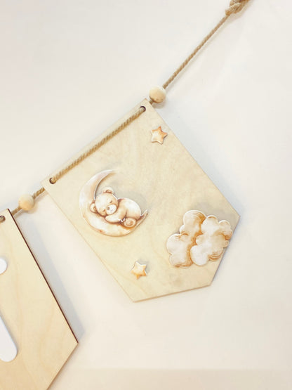 Baby name bunting | Teddy Theme