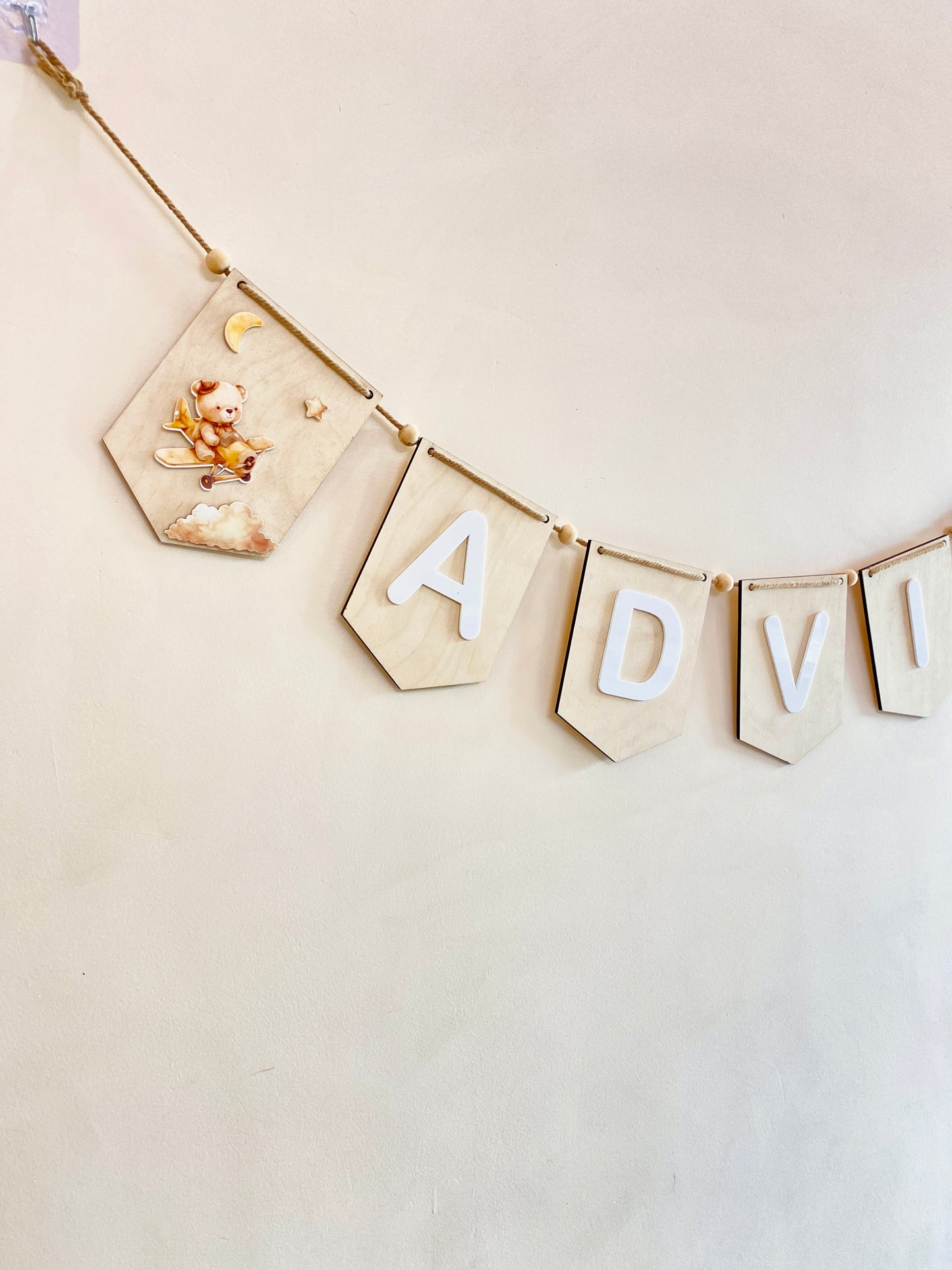 Baby name bunting | Teddy Theme