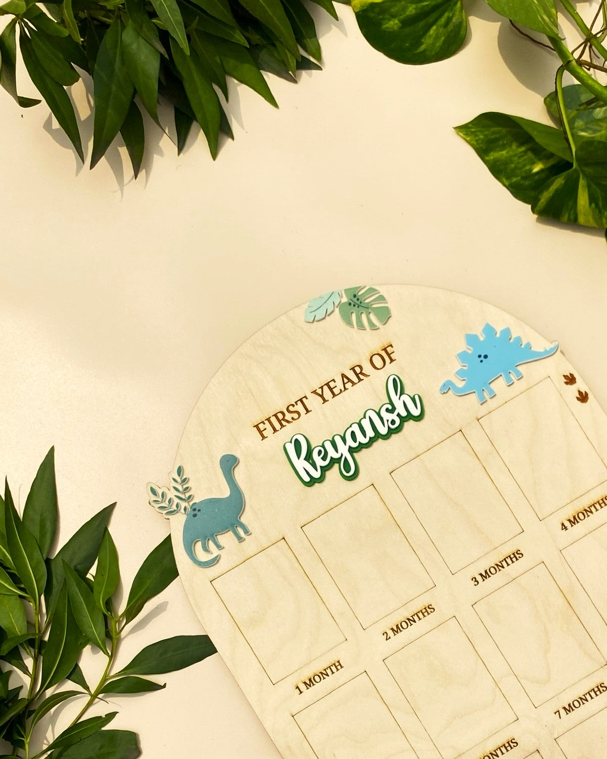 12 MONTH BABY PHOTO BOARD | BABY DINOSAUR THEME