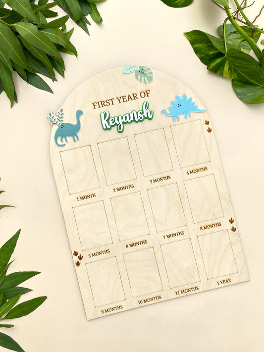 12 MONTH BABY PHOTO BOARD | BABY DINOSAUR THEME