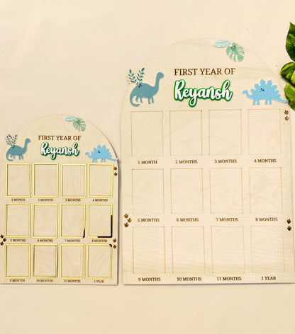 12 MONTH BABY PHOTO BOARD | BABY DINOSAUR THEME