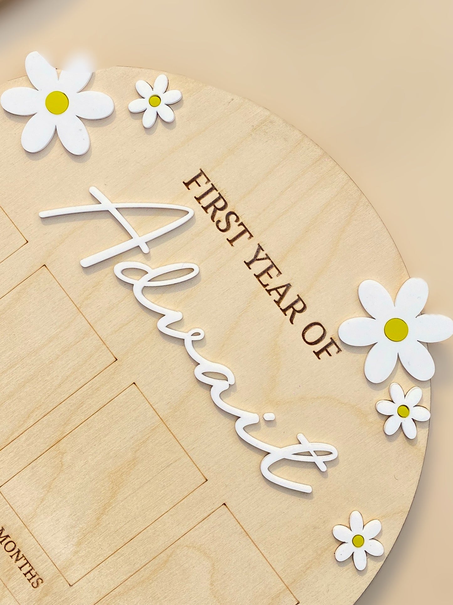 12 MONTH BABY PHOTO BOARD | DAISY THEME